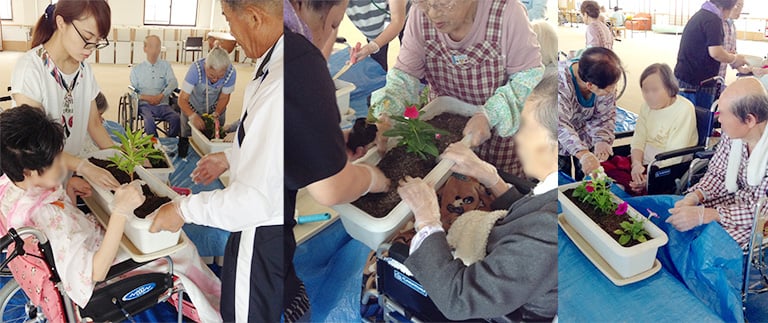お花の苗植えの様子-1