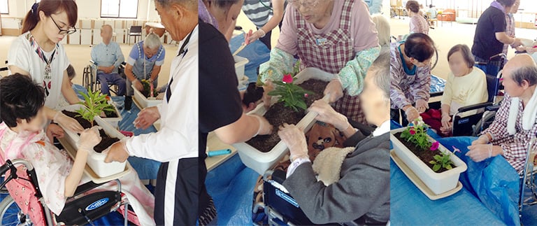 お花の苗植えの様子-1