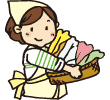 援助している様子のイラスト